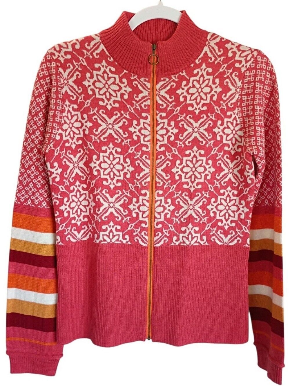 Icelandic Design Wool Knit Full Zip Sweater Cardigan Size Medium Nordic